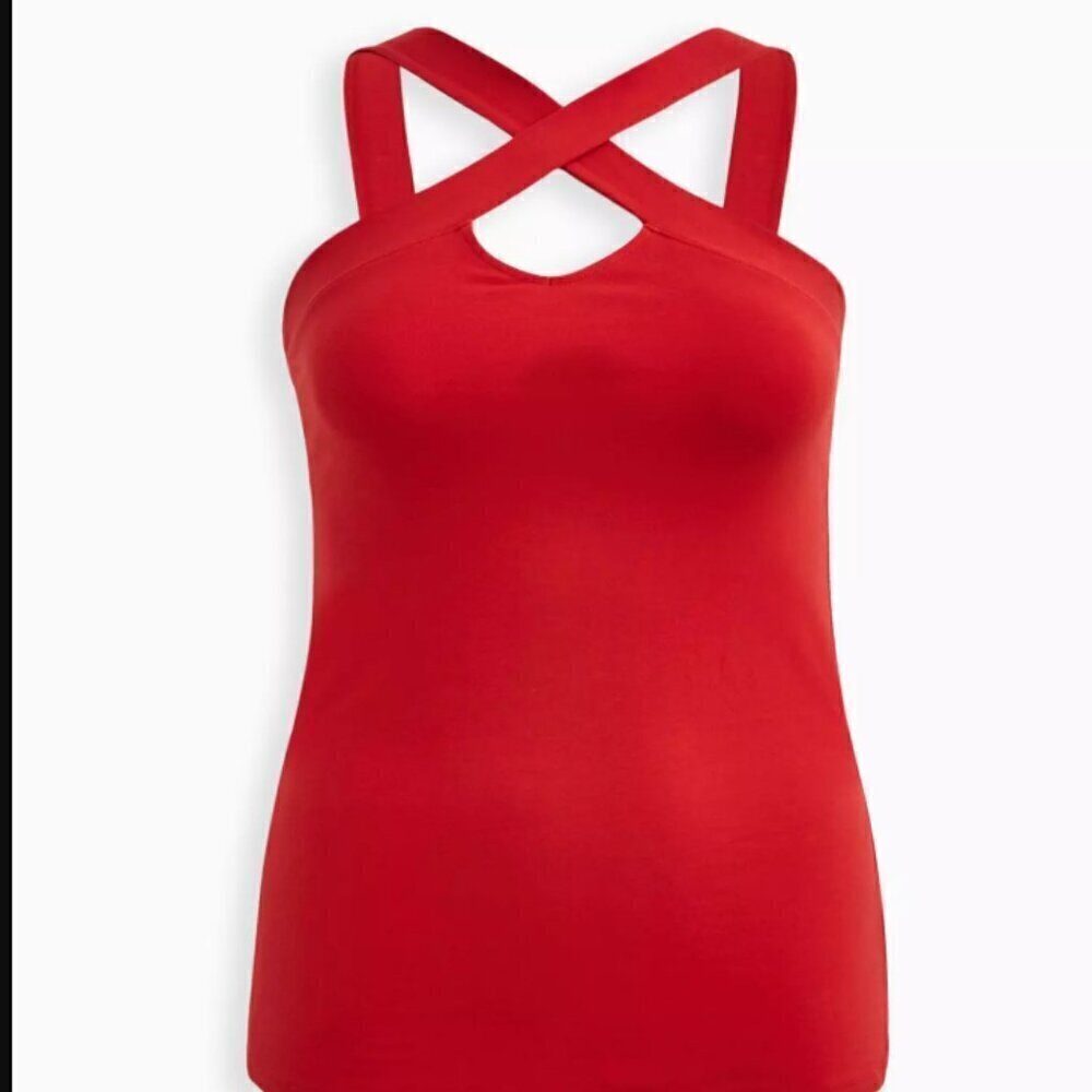 Torrid Foxy High Neck Criss Cross Halter Top red 3x NEW NWT - Picture 5 of 10